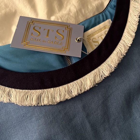 Short Sleeve Shift Dress w/ fringe - Picture 5 of 5